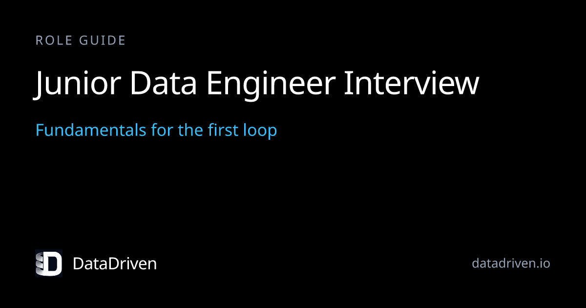 Junior Data Engineer Interview | DataDriven
